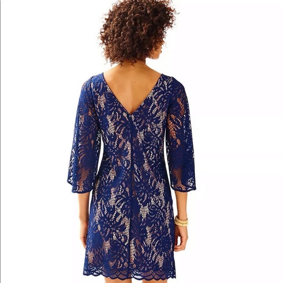 Worn Once! Lilly Pulitzer Bellmont Dress Navy XS - Picture 7 of 7